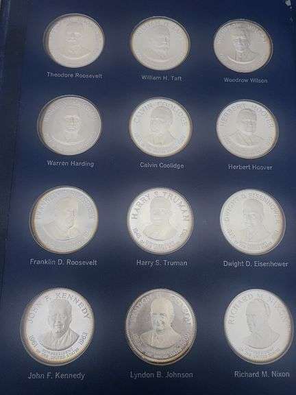 Franklin Mint Presidents Sterling Silver Proof Coins 36 Coins Total