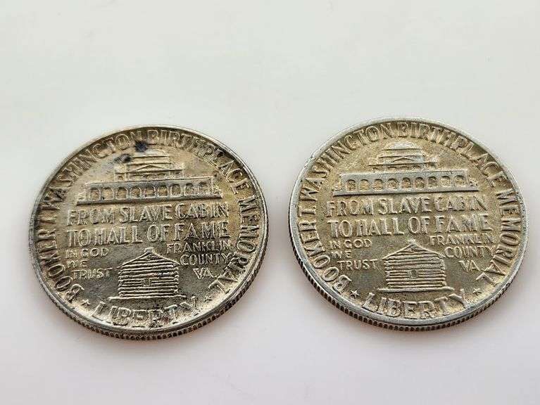 (2) 1946 Booker T. Washington Half Dollars
