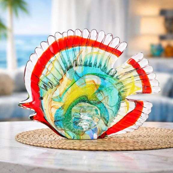 Hand-Blown Glass Tropical Fish Decor