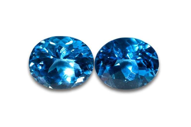Brilliant Swiss Blue Topaz Pair