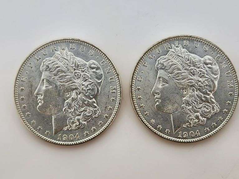 (2) 1904-O Morgan Silver Dollars