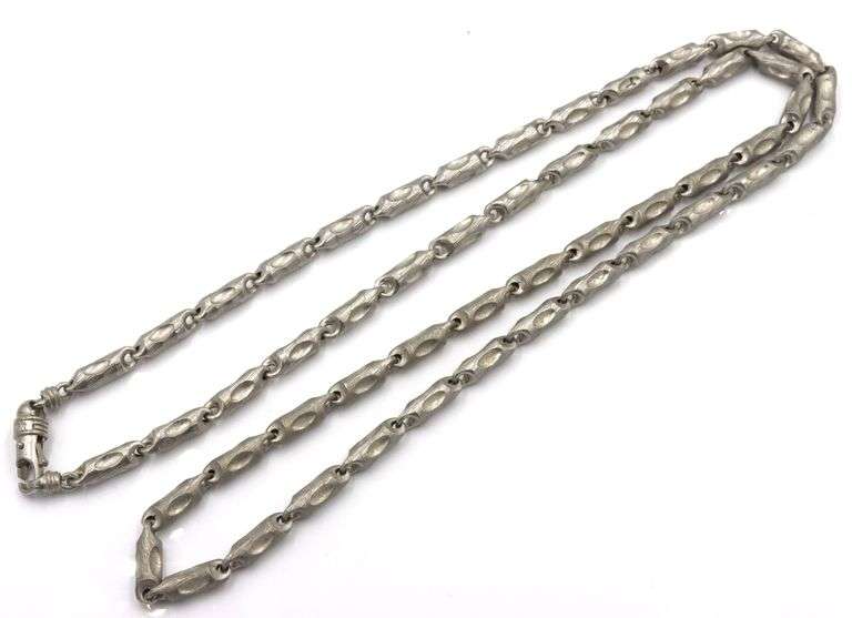 Vintage 925 sterling silver bone link chain necklace