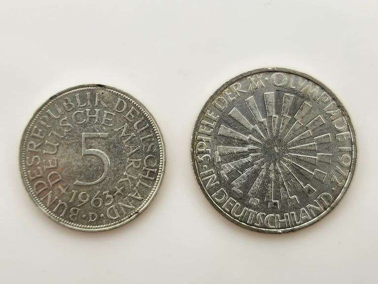 1963-D 5 Mark & 1972-J 10 Mark German Federal Republic, Silver