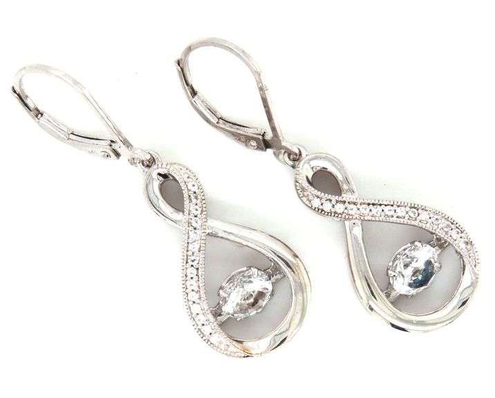 925 Sterling silver cubic zirconia dangle earrings