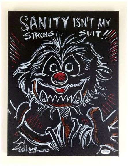 Guy Gilchrist Hand Drawn Signed Animal Muppets Art Canvas ACOA