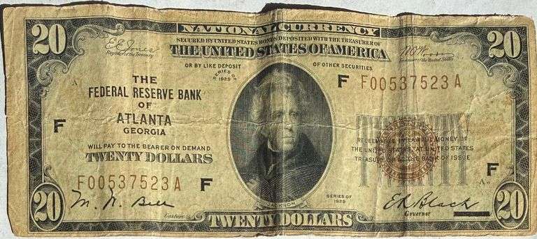 $20 Series of 1929 Atlanta National Note