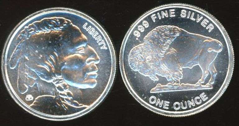 2 1 Troy Ounce Buffalo Silver Rounds