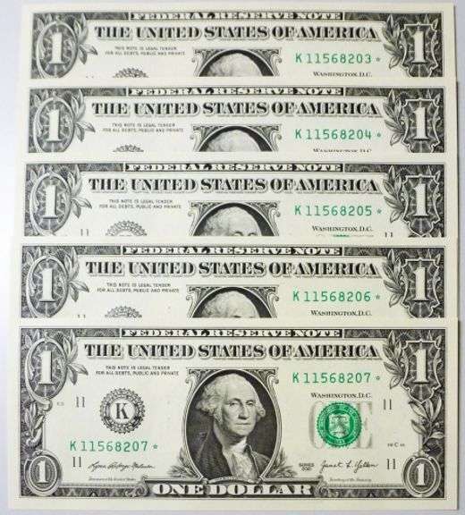 (10) Superb Crisp $1 2021 Star Replacement Notes Dallas-Consecutive!