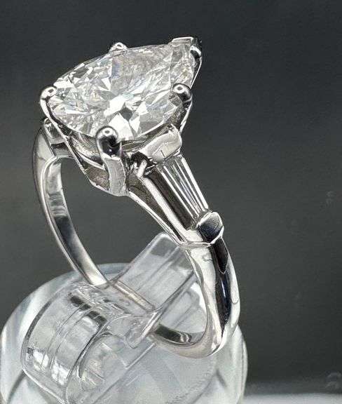 Platinum Pear Cut Diamond of 2.49ct