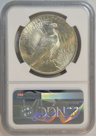 Nearly Gem BU 1923 Peace Silver Dollar. NGC MS64