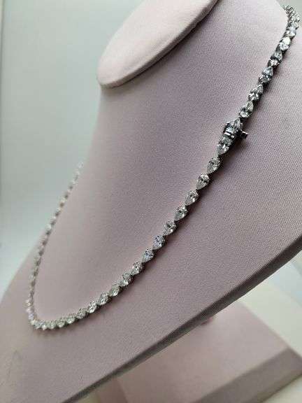 Incredible 18.70 CTTW Lab Diamond Riviere Necklace in 14KT White Gold