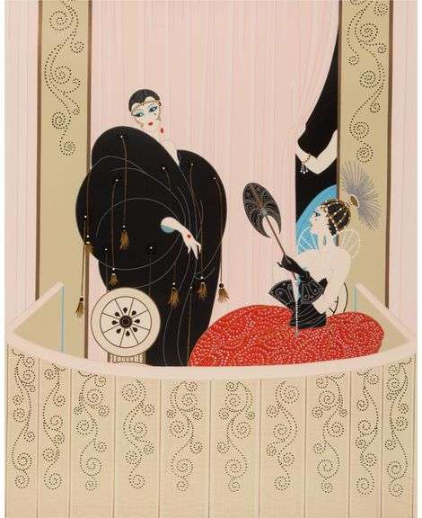 Erte "Loge de Théâtre" Signed Limited Edition Serigraph with Foil Stamping
