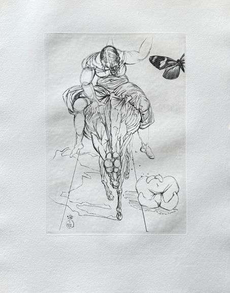 Highly Collectible and Rare Salvador Dali Wood Engraving Circa 1959