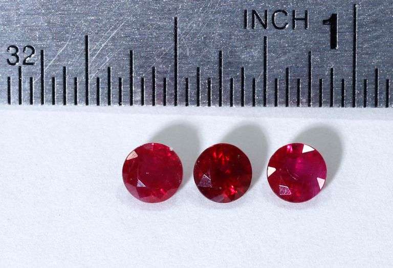 Romantic Natural Ruby - 3 Pc. Lot