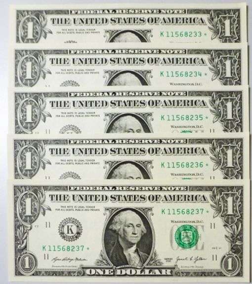 (10) Superb Crisp $1 2021 Star Replacement Notes Dallas-Consecutive!