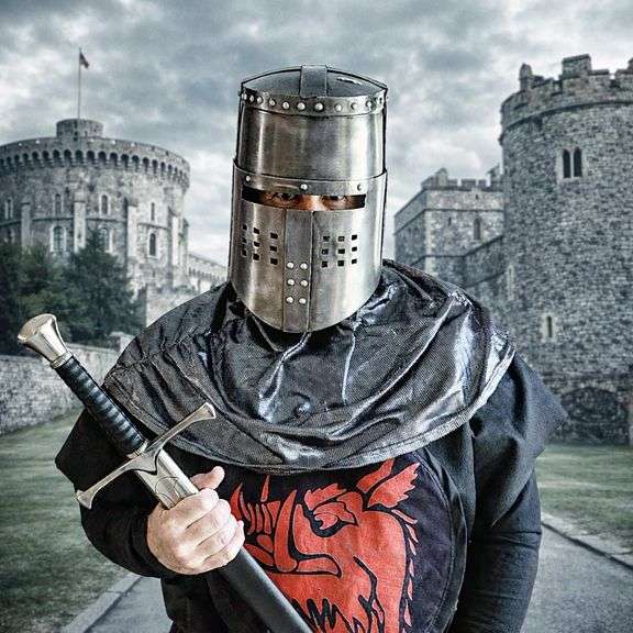 Black Knight Medieval Helmet 18 Gauge Steel