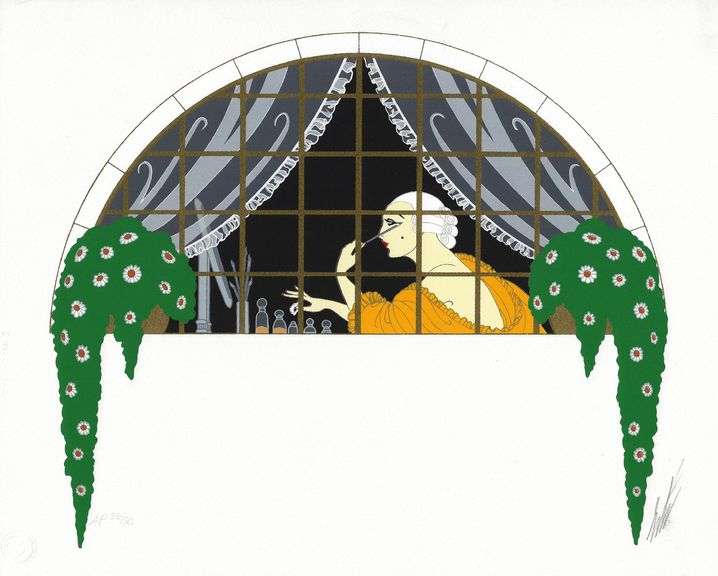 Erte "La Toilette" Signed Limited Edition Serigraph with Foil Stamping