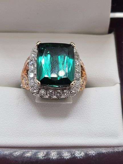 Very high quality magnificent Large Tourmaline Rose Gold Ring