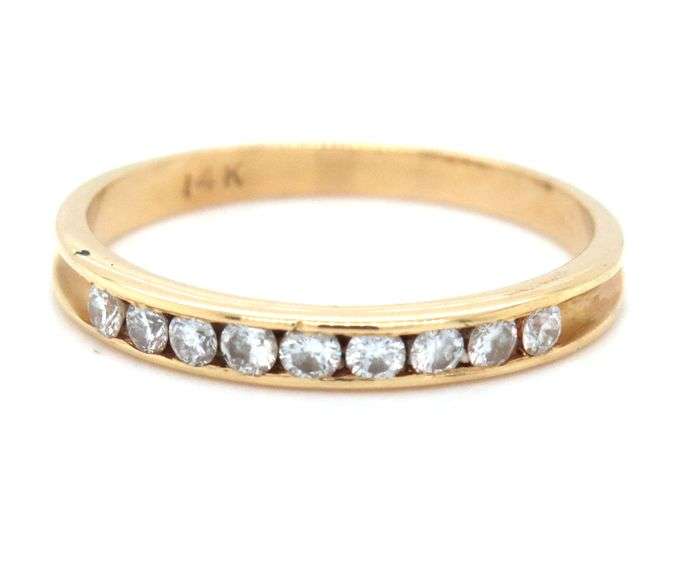 Popular Stackable 14K YG Channel Set Diamond Band