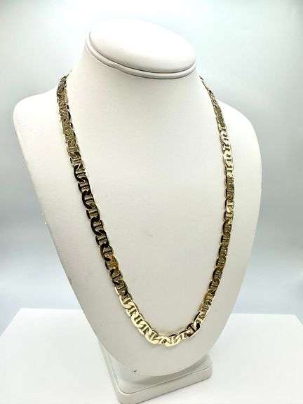 Sharp 30 Gram14K Yellow Gold Plate Mariners Chain Link Necklace