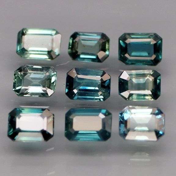 Beautifully blended color! 2.30ct set of blue green Australian Sapphires!