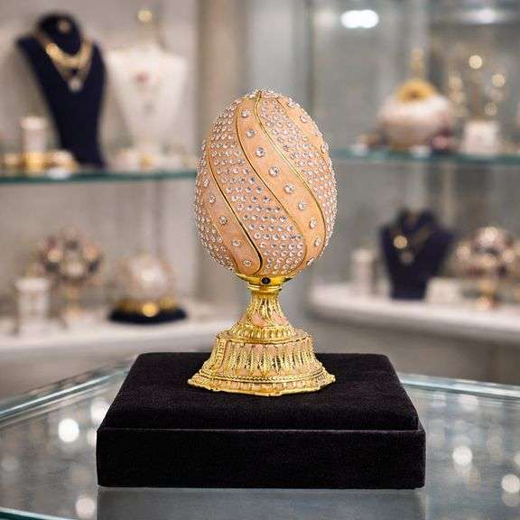 Russian-Style Crystal Egg Trinket Box