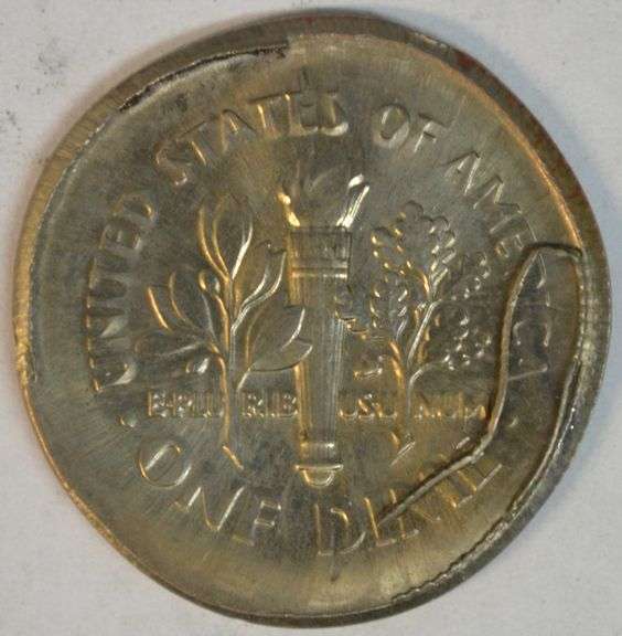 Very Large 1997-P Broadstruck Roosevelt Dime error in Gem BU