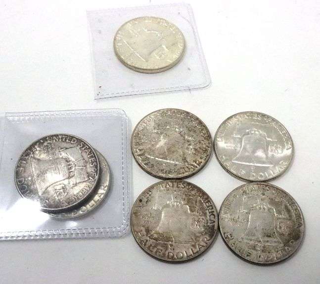 7 Full Bell Line Unc Franklin Halves