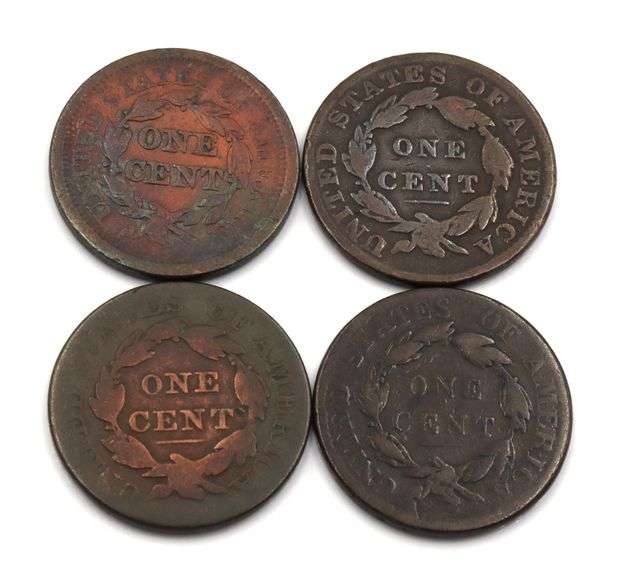 1818 1826 1833 & 1852 Large Cent