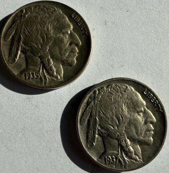 1935 D 1937 D Unc Buffalo Nickels
