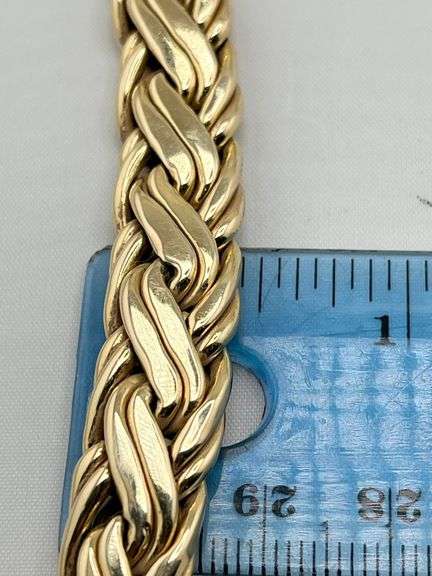 Vintage Tiffany& Co 14KT Yellow Gold Graduated Thick Woven Link Necklace