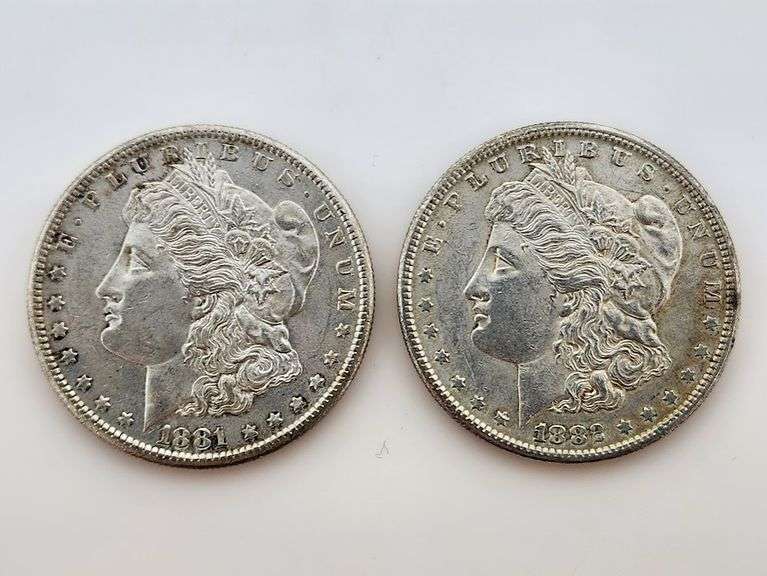 1881-S & 1882-S Morgan Silver Dollars