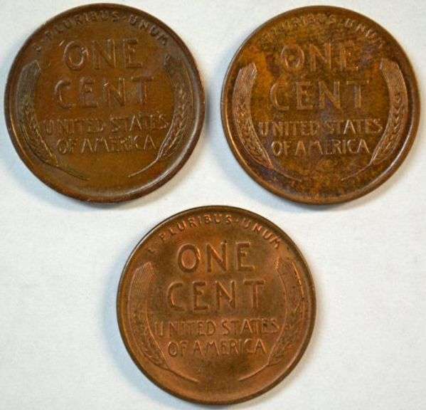 Original Uncirculated 1913, 1916, & 1918 Lincoln Cents
