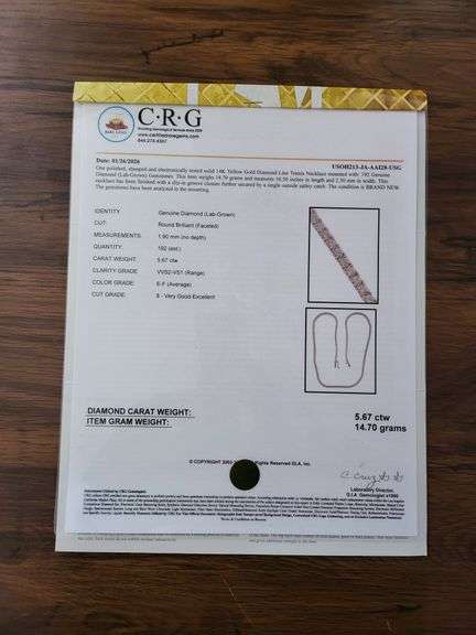 5.67 CTTW Lab Diamond Tennis Necklace in 14KT Gold