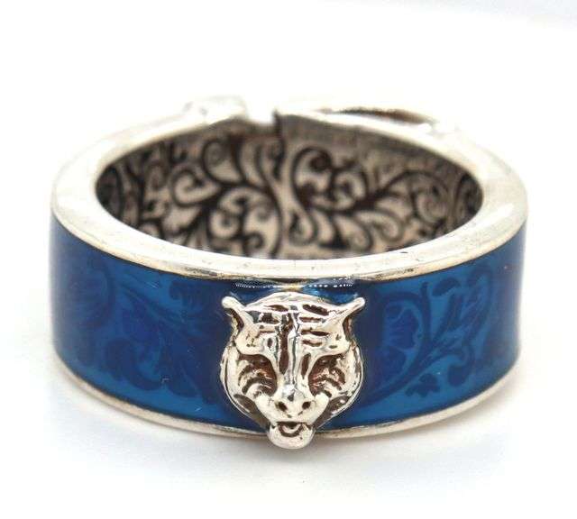 925 Sterling silver Gucci garden buckle belt cat ring