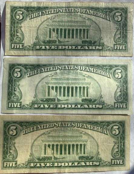 Three 1963 Star $5 US Notes
