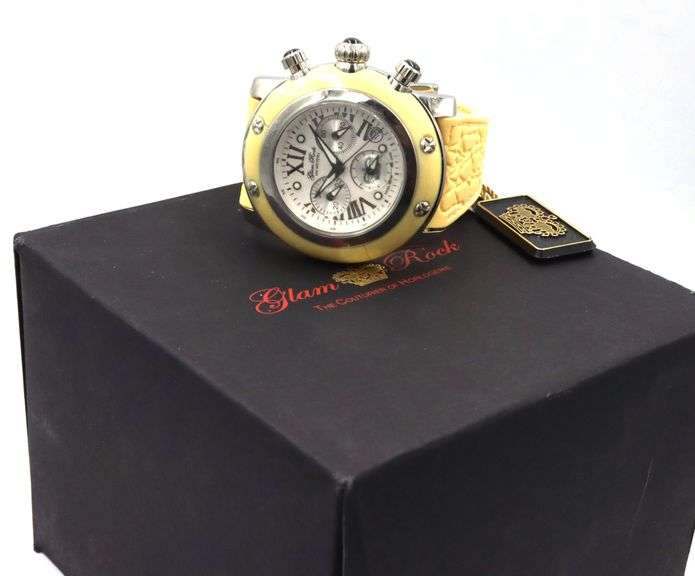 Glam Rock white dial stainless steel ladies watch