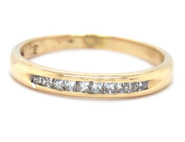 In Demand Thin 14K YG Princess Cut Diamond Band