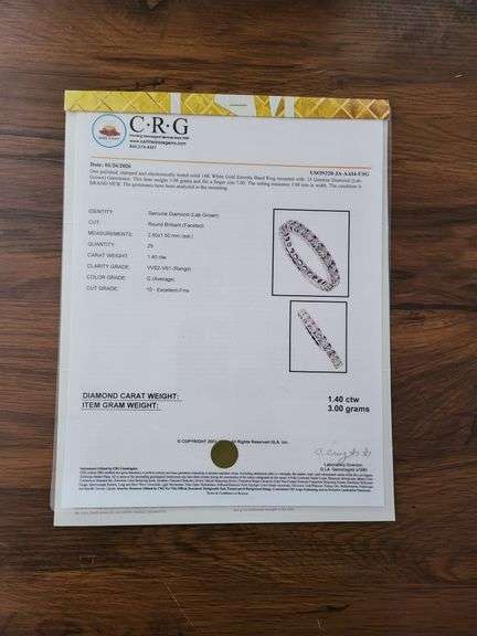 1.4 CTTW Lab Diamond Eternity Band