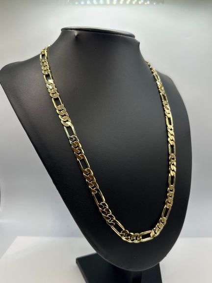 60.8 Gram 14 Kt. Gold Plate Figaro Italian Link Chain