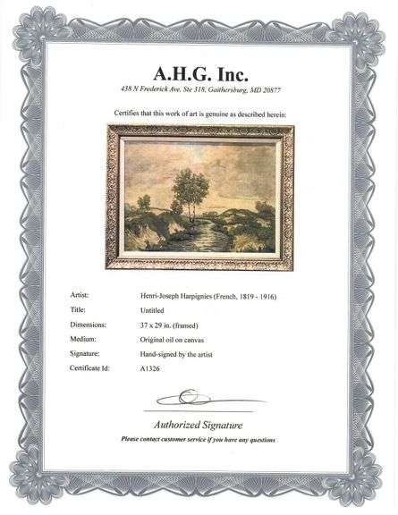 Investment! Magnificent Large size antique European landscape painting Henri-Joseph Harpignies (Fren