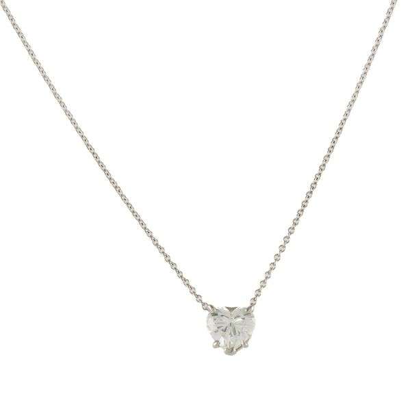 2.00ct Heart Shaped Diamond Solitaire Pendant Necklace in 14K