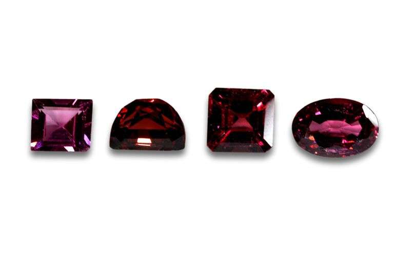 Fun Rhodolite Garnet Shapes - Lot of 4