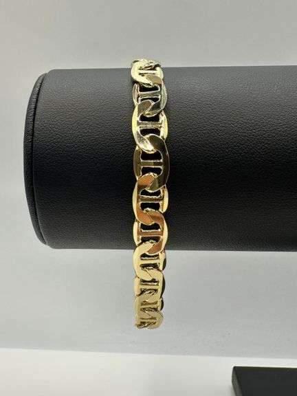 Dazzling 15 Gram 14 Kt Yellow Gold Plated Mariners Link Bracelet