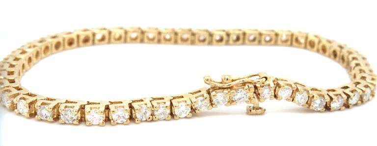 14kt Yellow gold 4ctw diamond tennis bracelet