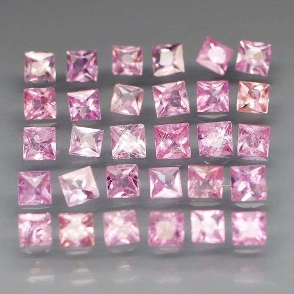 Vivid! 2.80ct radiant princess cut Bubble gum pink Sapphire set
