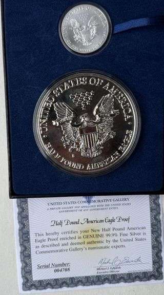 2016 Silver Eagle & .999 Plated Half Pound Tribute