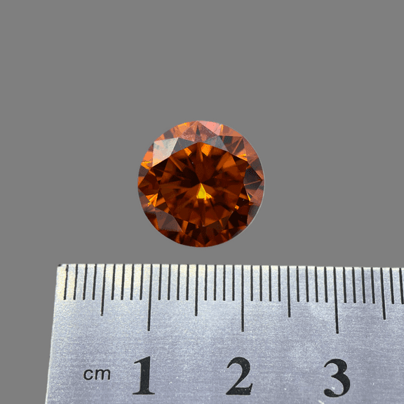 Huge 10 Ct  VVs1 Amber Orange Fire Moissanite Solitaire