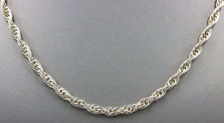Italian 925 sterling silver rope chain necklace