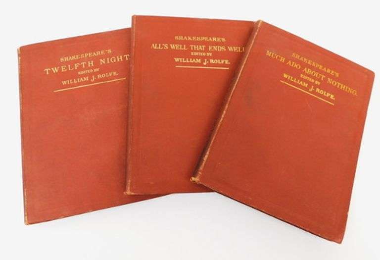 3 Antique Shakespeare Books, 1890's